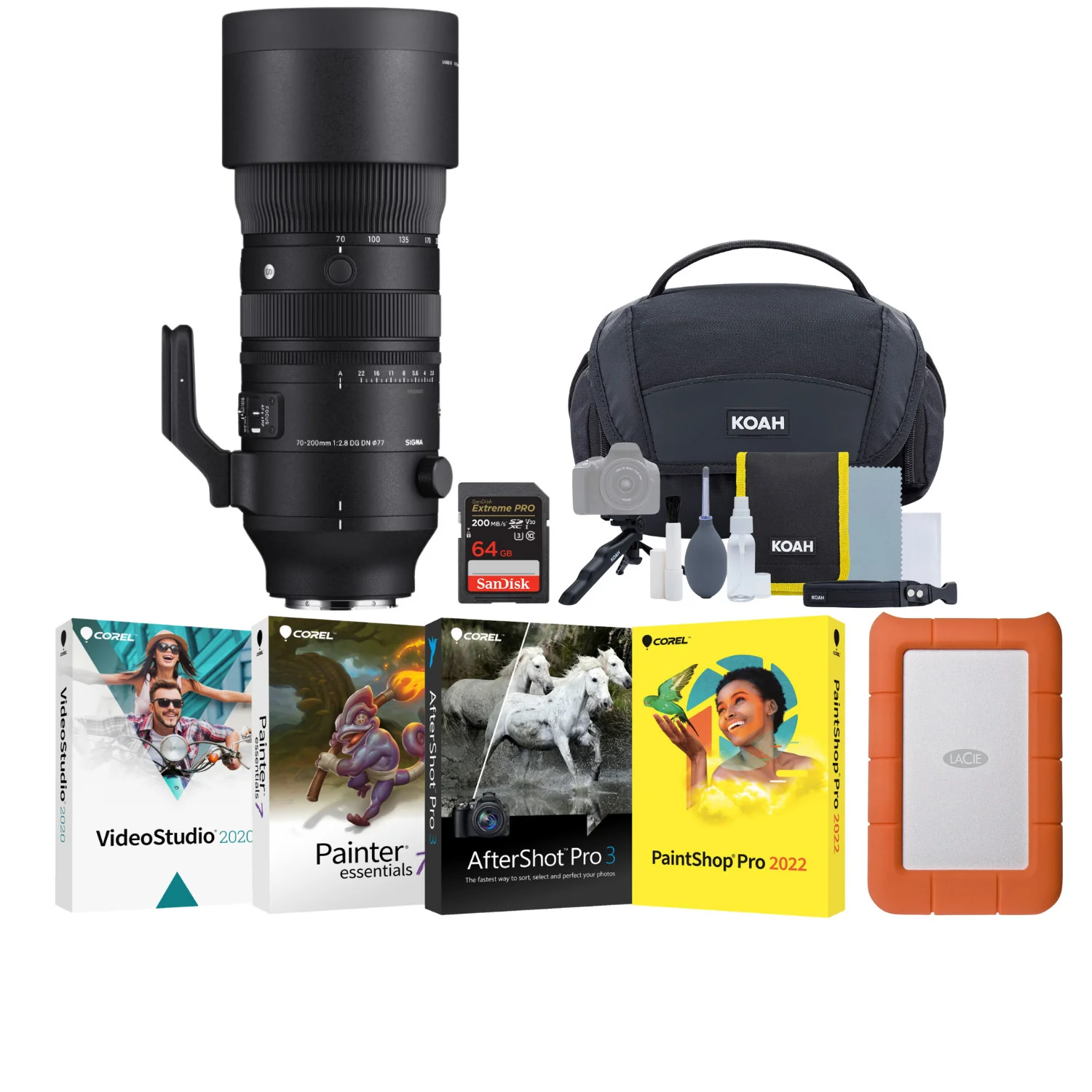 SIGMA 70-200 mm F2.8 DG DN OS Sports for Leica L-Mount with 1TB Portable Hard Drive Bundle