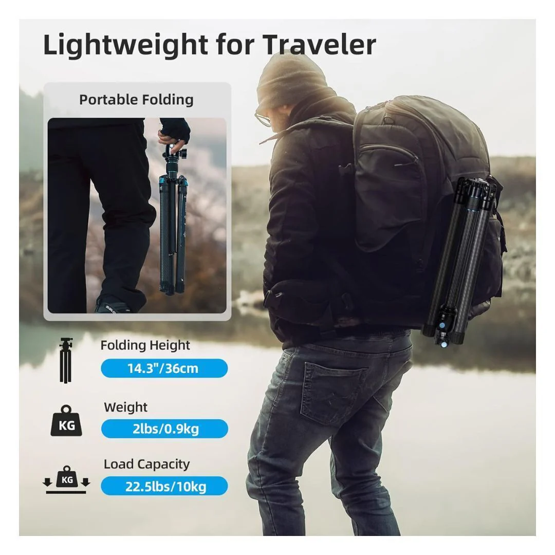 Sirui Traveler X-I 59.8-Inch Compact and Lightweight Travel Tripod with B-00K Arca-Type Ball Head - Image 7