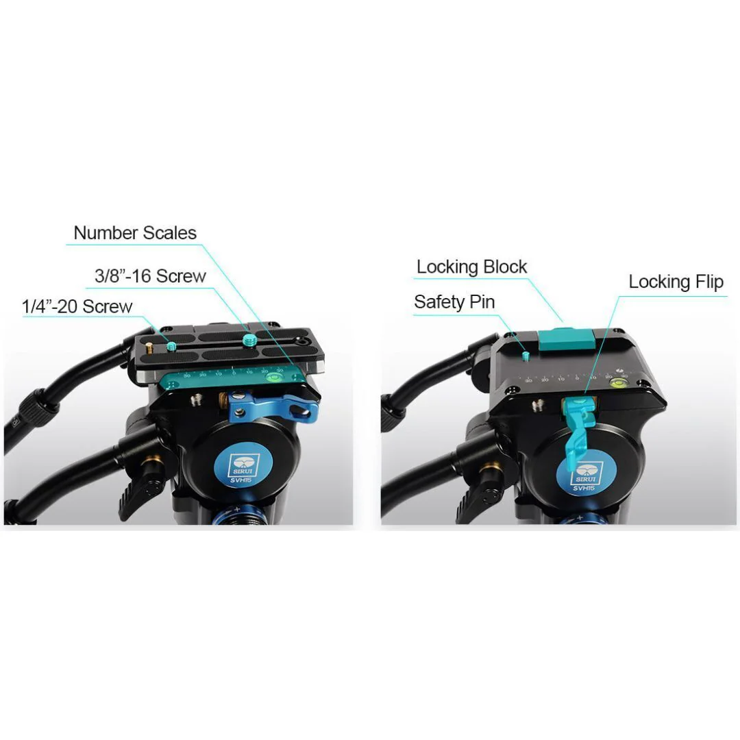 Sirui SVS75 Rapid-System One-Step Height Adjustment Carbon Fiber Tripod with SVH15 Fluid Head - Image 5