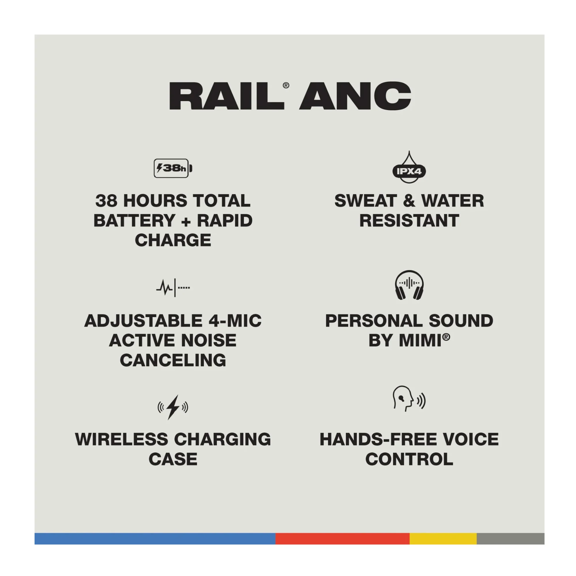 Skullcandy Rail ANC True Wireless Noise-Canceling Earbuds (True Black) - Image 6