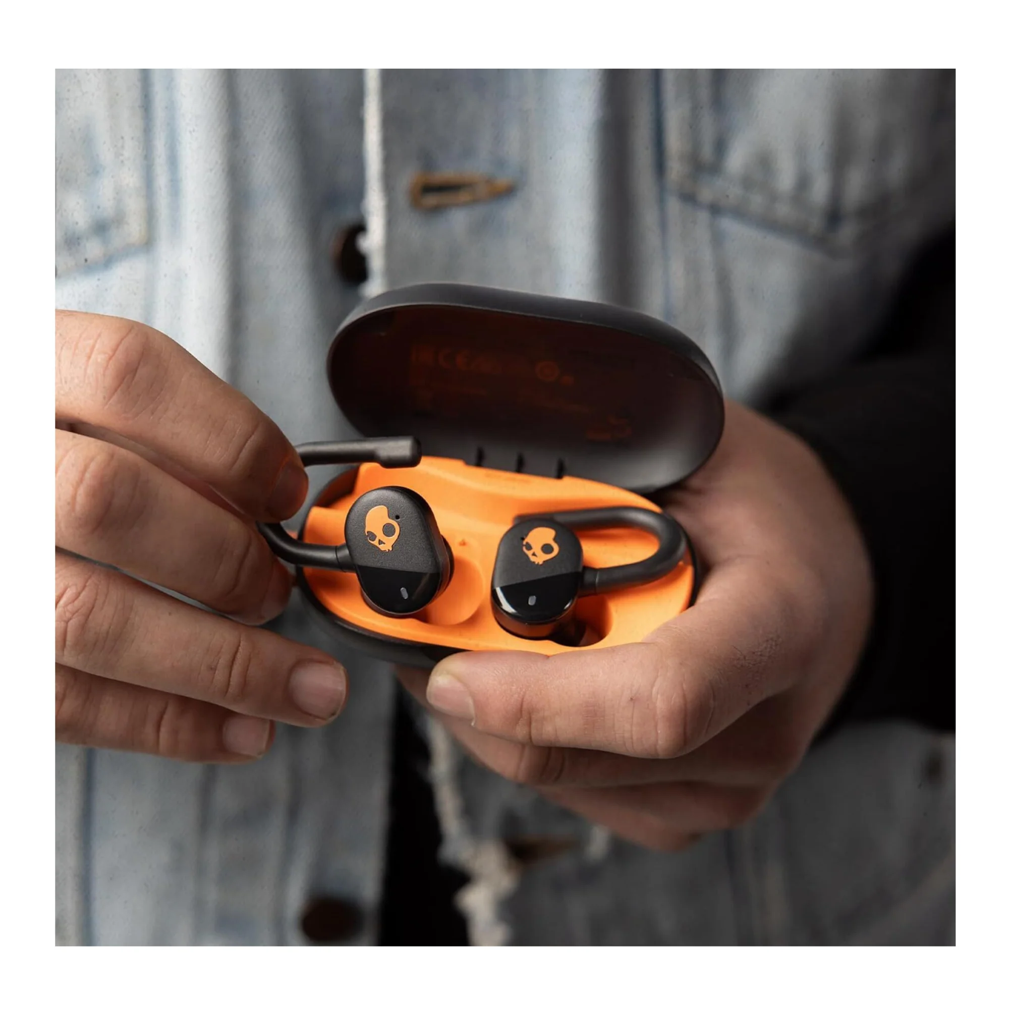 Skullcandy Push Play Active True Wireless Over-Ear Hanger Earbuds (Black/Orange) - Image 6