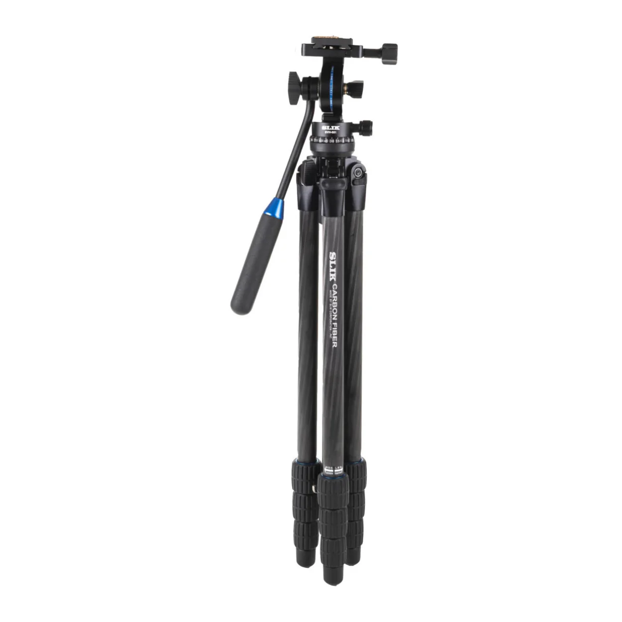 Slik PRO 634CF-SVH Carbon Fiber Tripod with SVH-501 Compact Fluid Video Head - Image 3