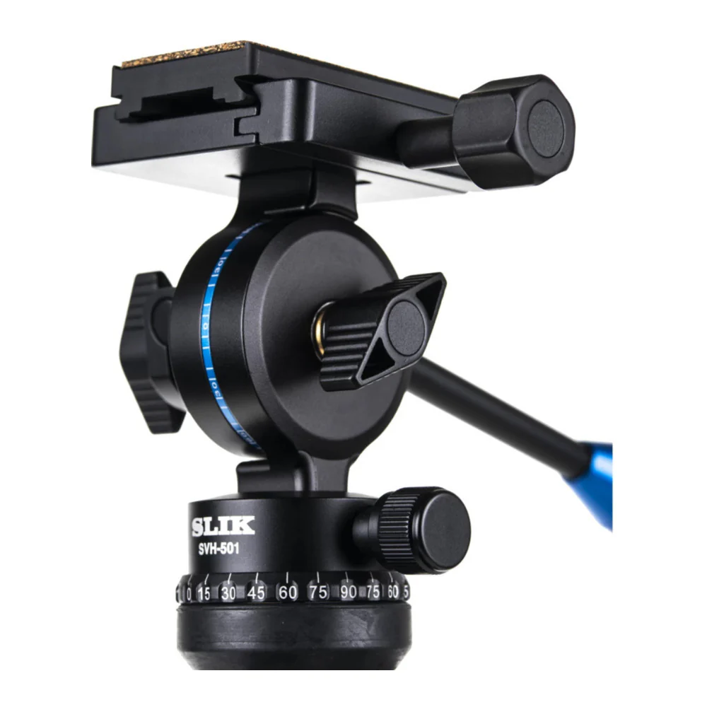 Slik PRO 634CF-SVH Carbon Fiber Tripod with SVH-501 Compact Fluid Video Head - Image 4