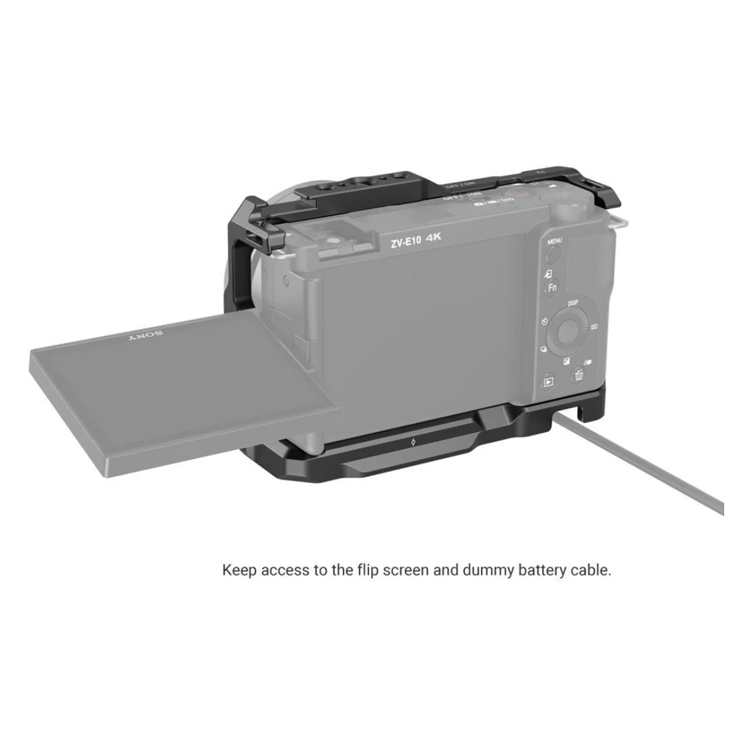 SmallRig Aluminum Alloy Formfitting Camera Cage with Built-In Rubber Pads and Grip for Sony ZV-E10 - Image 4