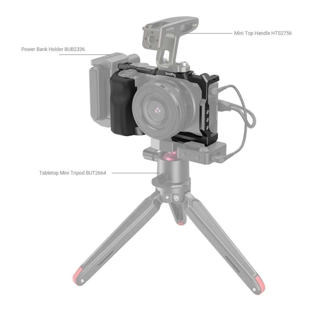 SmallRig Aluminum Alloy Formfitting Camera Cage with Built-In Rubber Pads and Grip for Sony ZV-E10 - Image 5