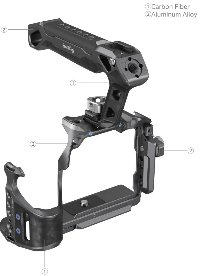 SmallRig Rhinoceros Basic Cage Kit with Cage and Handle for Sony Alpha 7R V, 7 IV, and 7S III - Image 3