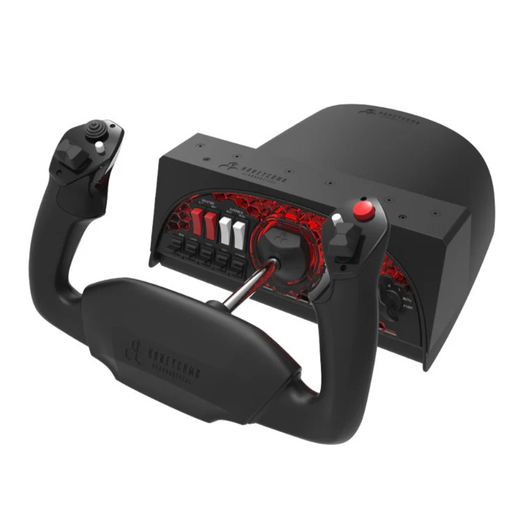 Honeycomb Aeronautical Alpha Flight Controls Yoke and Switch Panel with 4-Port USB 3.0 Hub Bundle - Image 4