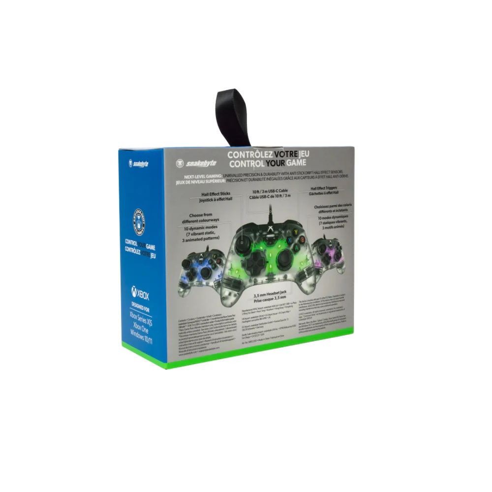Snakebyte GamePad Officially Licensed RGB X Controller for Xbox Series X and PC (Clear) - Image 9
