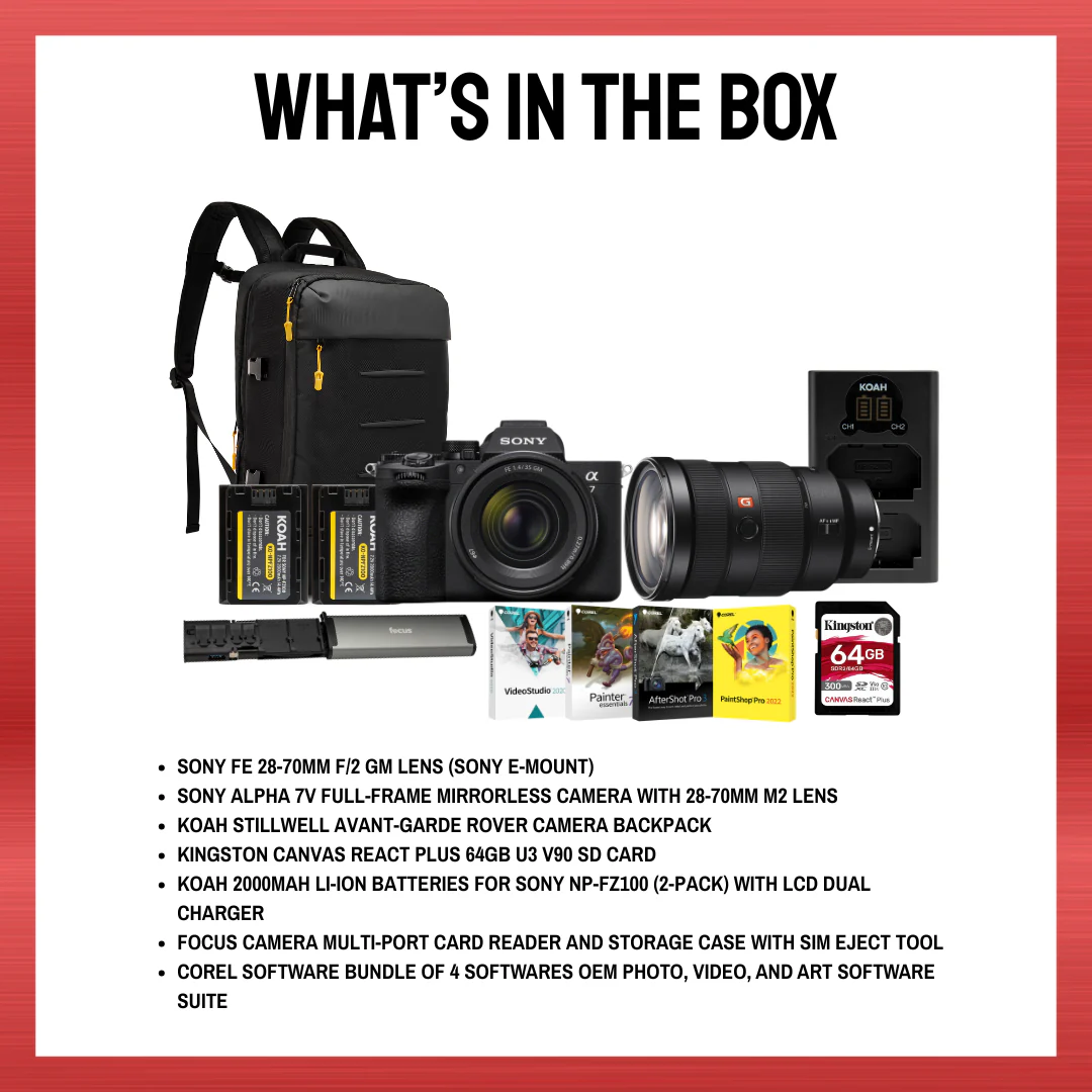 Sony Alpha 7V Mirrorless Camera with 28-70mm II Lens & 28-70mm f/2 Lens Bundle - Image 8
