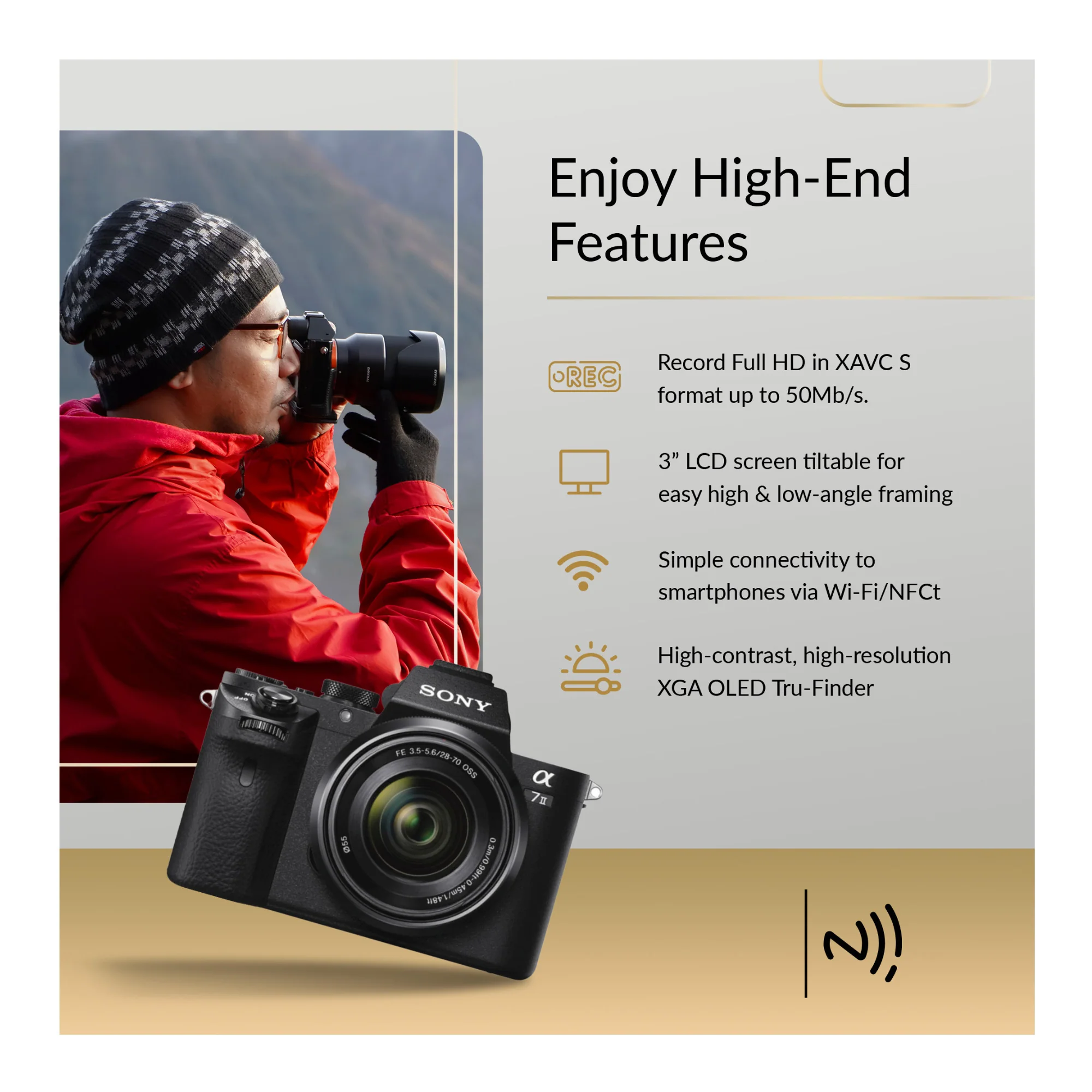 Sony Alpha a7II Mirrorless Digital Camera with 28-70mm Lens and Tripod Bundle - Image 5