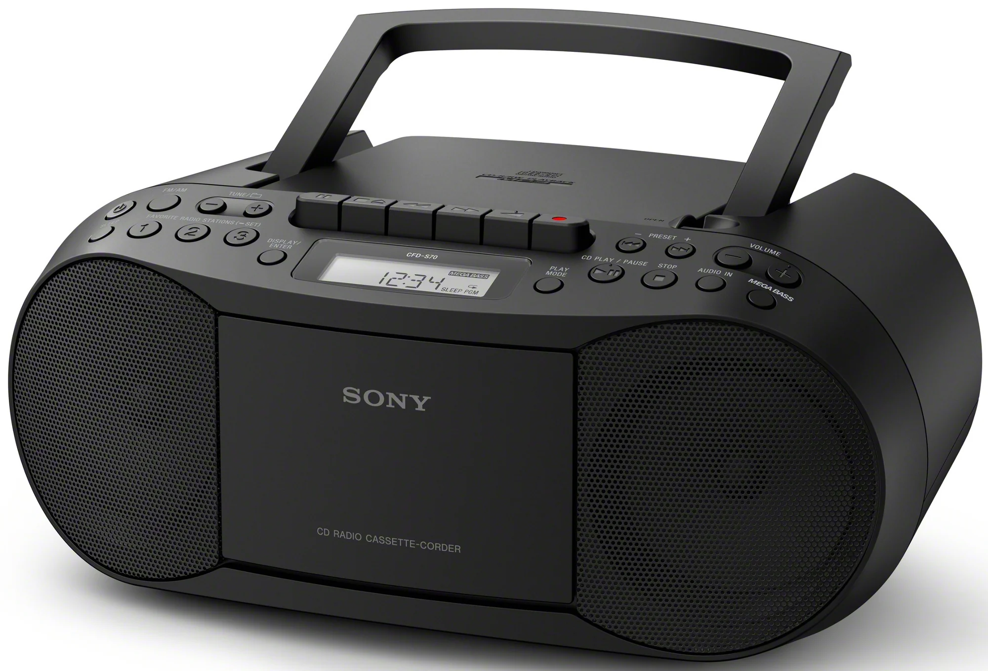 Sony Stereo CD/Cassette Boombox Home Audio Radio (Black) - Image 2