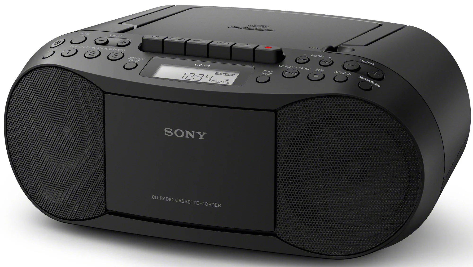 Sony Stereo CD/Cassette Boombox Home Audio Radio (Black) - Image 3