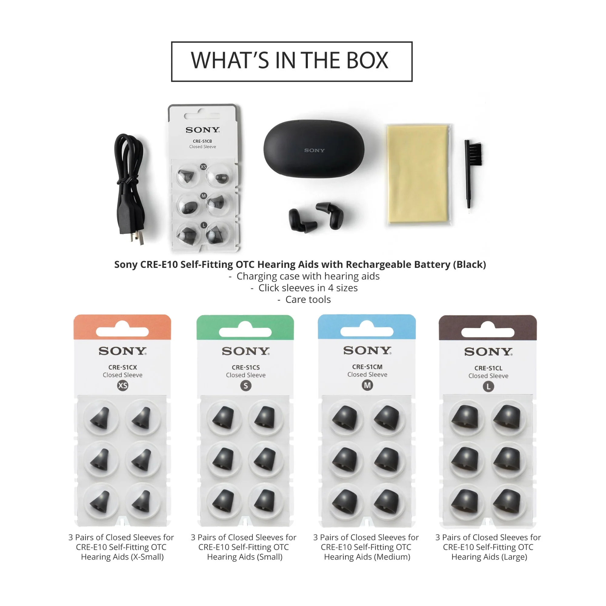 Sony CRE-E10 Self-Fitting OTC Hearing Aids with Rechargeable Battery - Image 7