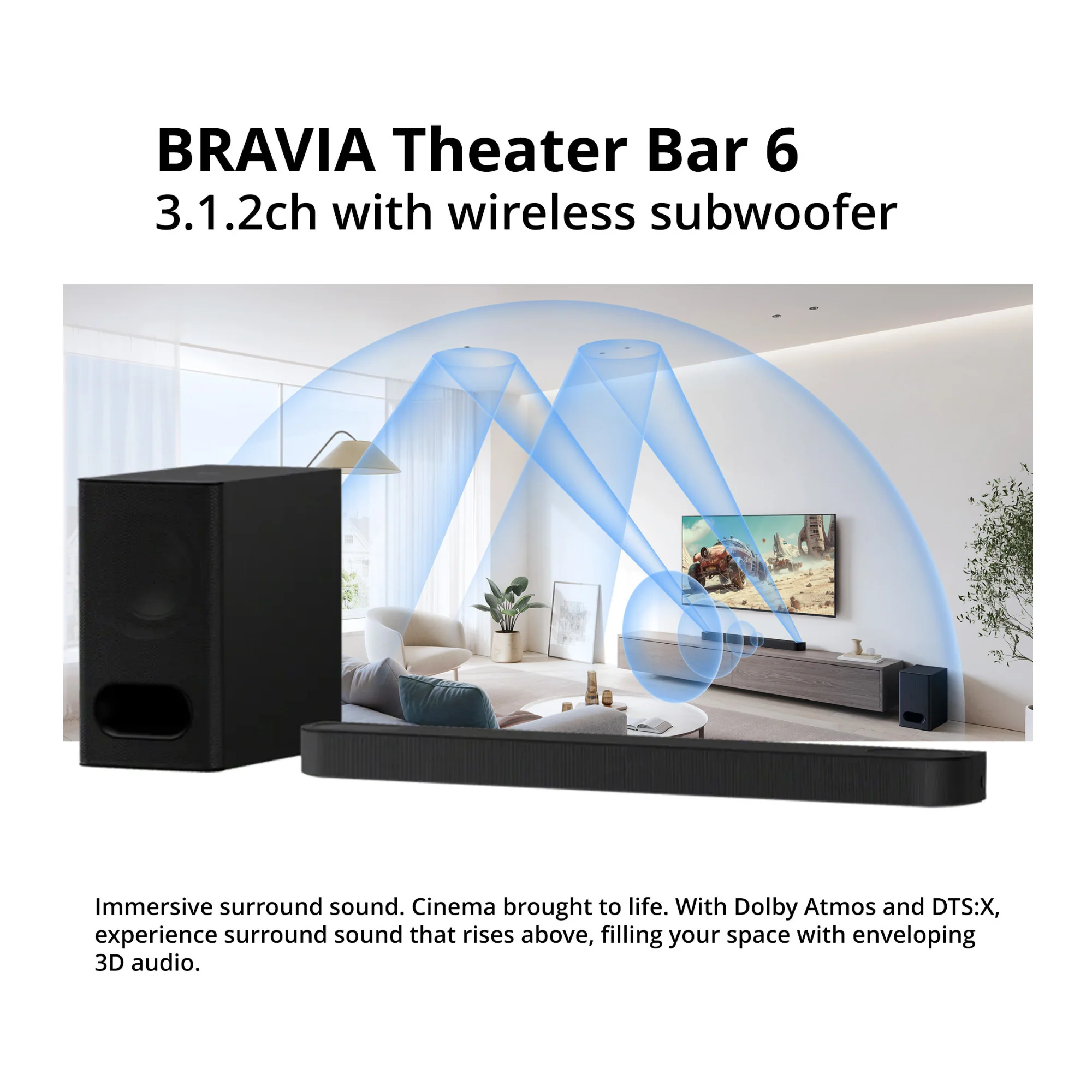 Sony BRAVIA Theater Bar 6 3.1.2-Channel Dolby Atmos Soundbar System Bundle - Image 2