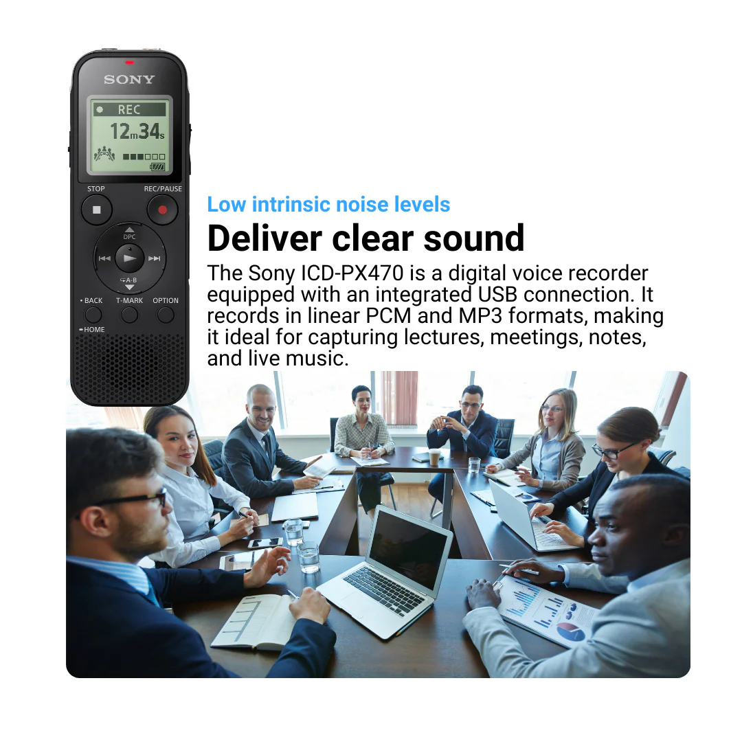 Sony ICDPX470 Digital Built In USB Voice Recorder with Earbud Headphone Bundle - Image 2