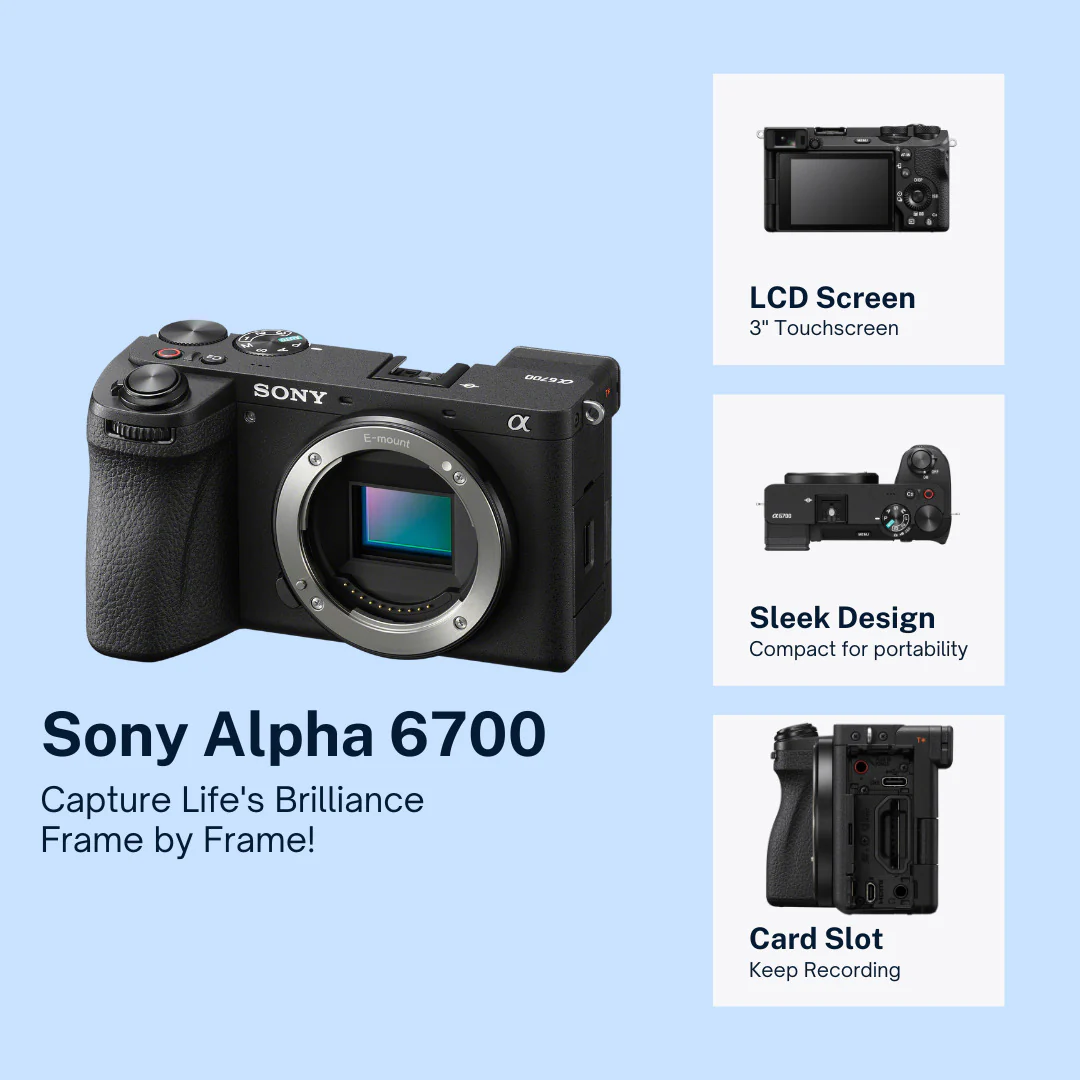 Sony Alpha 6700 APS-C Interchangeable Lens Hybrid Camera Body with Mug, SD Card and Essentials Kit - Image 3