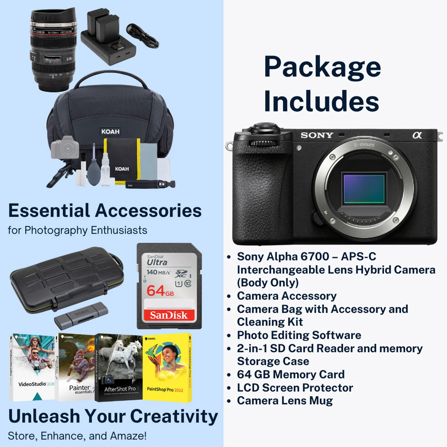 Sony Alpha 6700 APS-C Interchangeable Lens Hybrid Camera Body with Mug, SD Card and Essentials Kit - Image 5