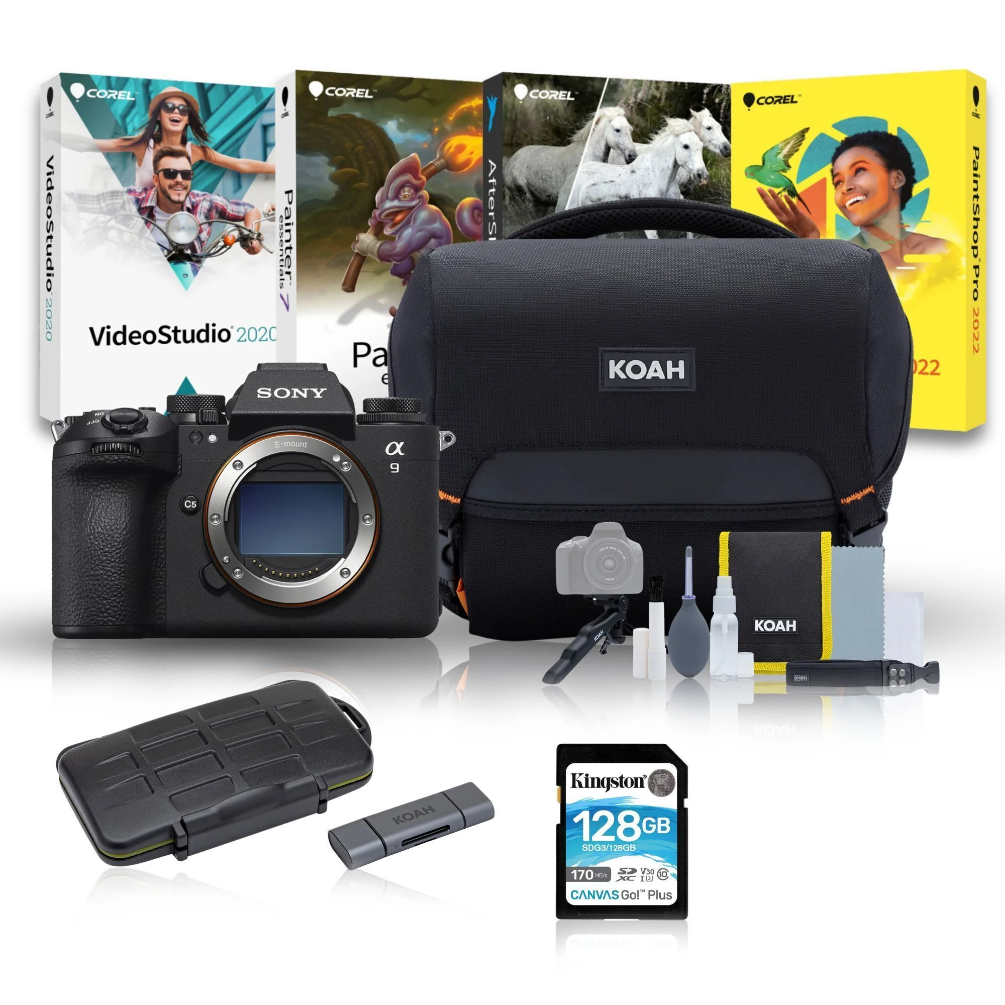 Sony Alpha 9 Mark III Full-frame Mirrorless Camera with Editing Software, 128GB SD Card Bundle