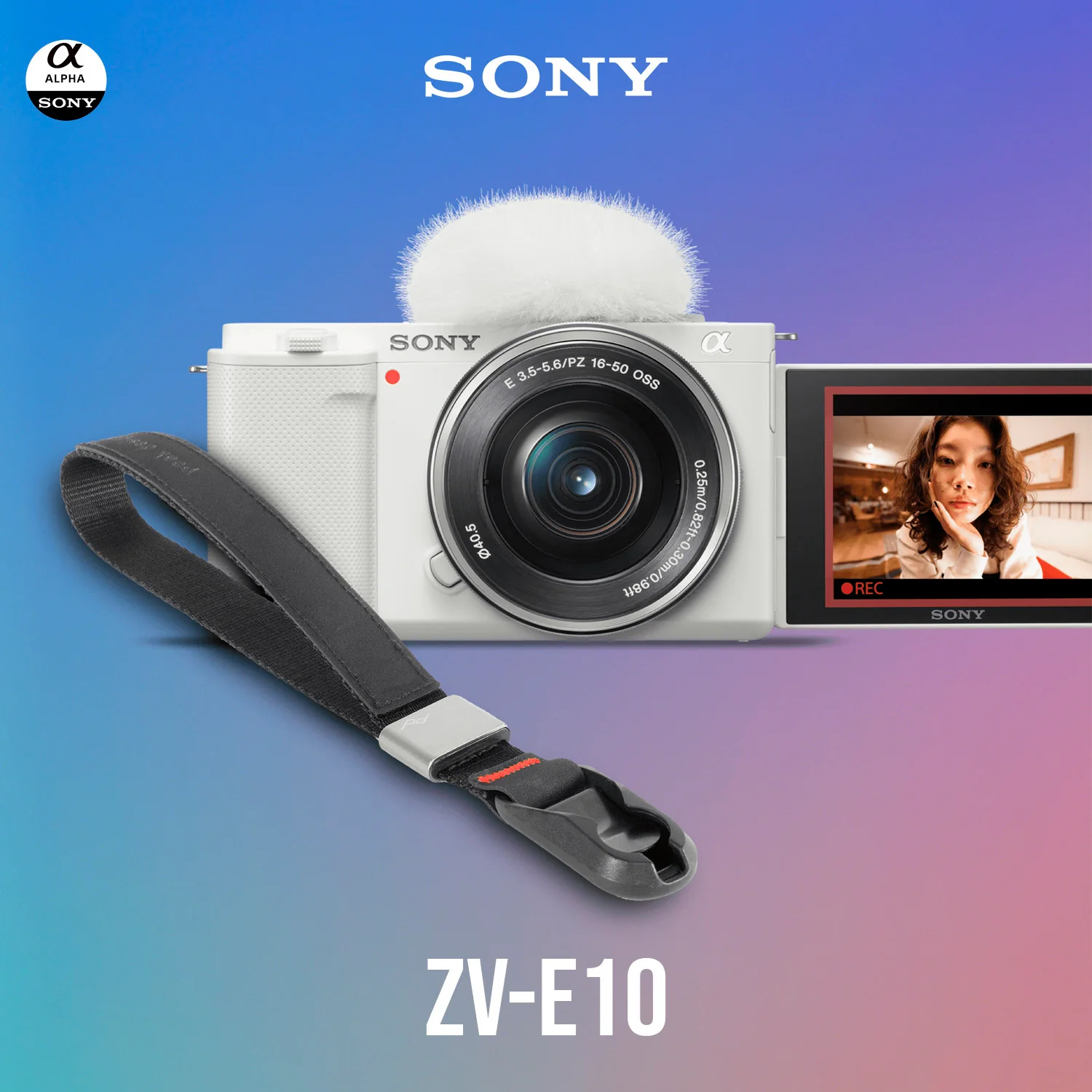 Sony Alpha ZV-E10 APS-C Vlog Camera with 16-50mm Lens (White) and Vlogger Accessory Kit Bundle - Image 2