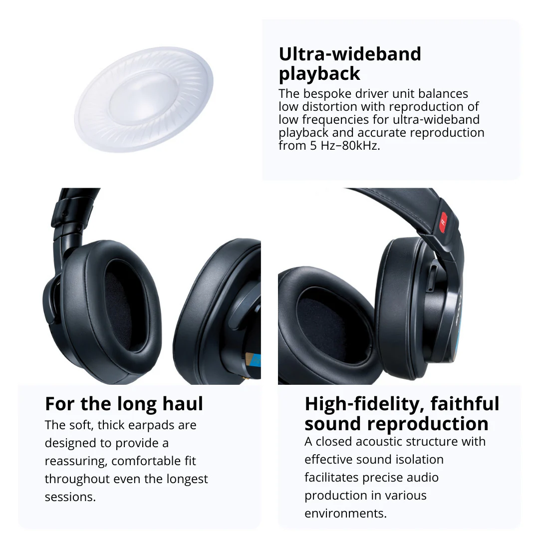Sony MDR-M1 Professional Reference Monitor Headphones (Black) with Headphone Case Bundle - Image 5
