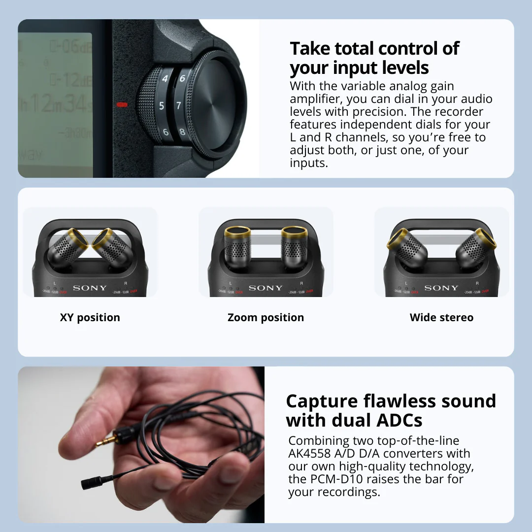 Sony PCM-D10 Portable High-Resolution Linear PCM Audio Recorder eith - Image 3