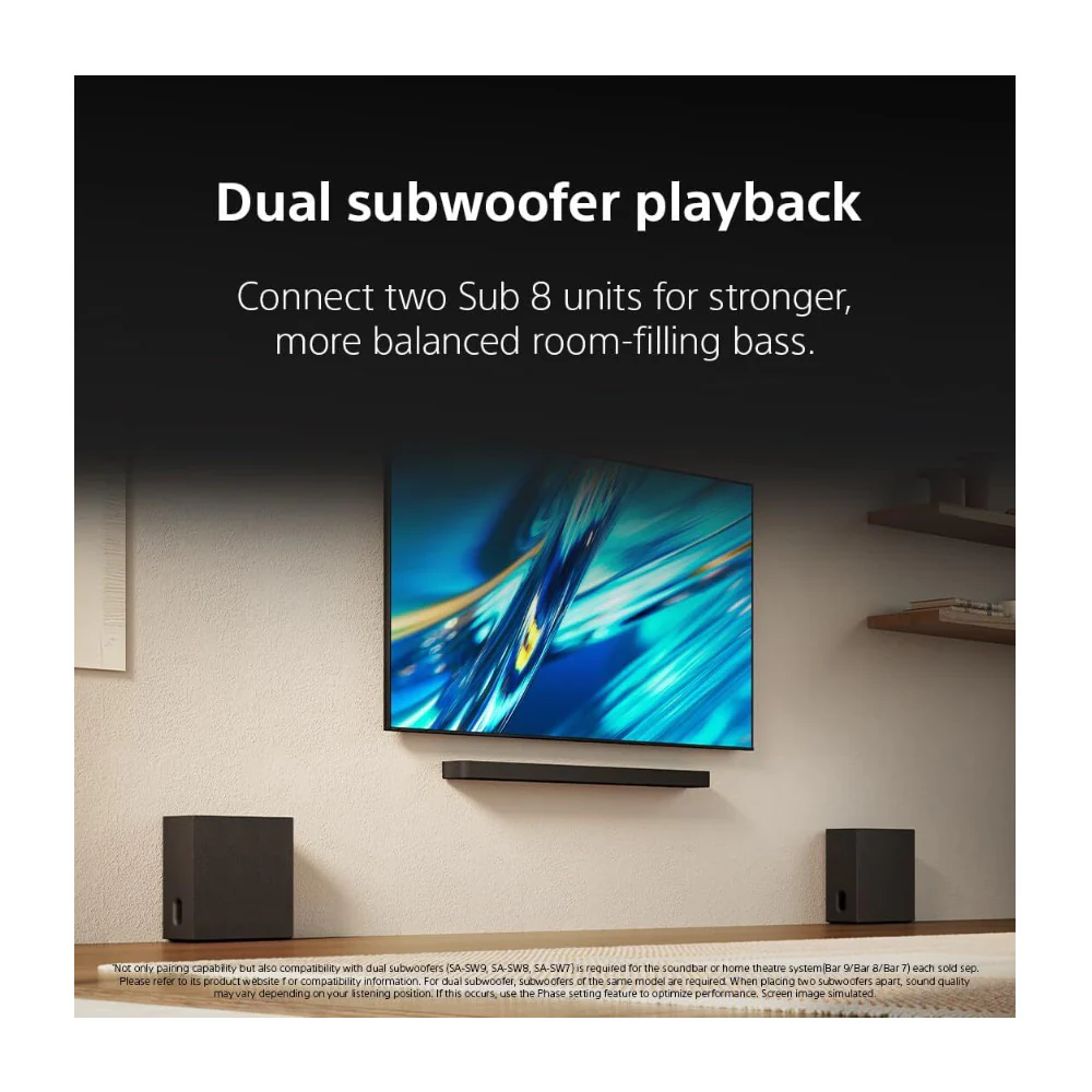Sony BRAVIA Theater Sub 8 SA-SW8 Wireless Subwoofer for Soundbar (Black) - Image 3