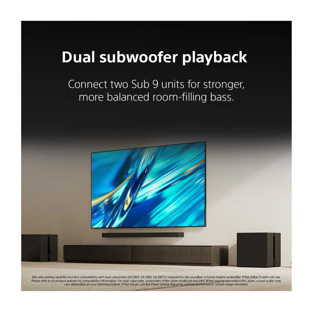 Sony BRAVIA Theater Sub 9 SA-SW9 Premium Wireless Subwoofer (Black) - Image 3