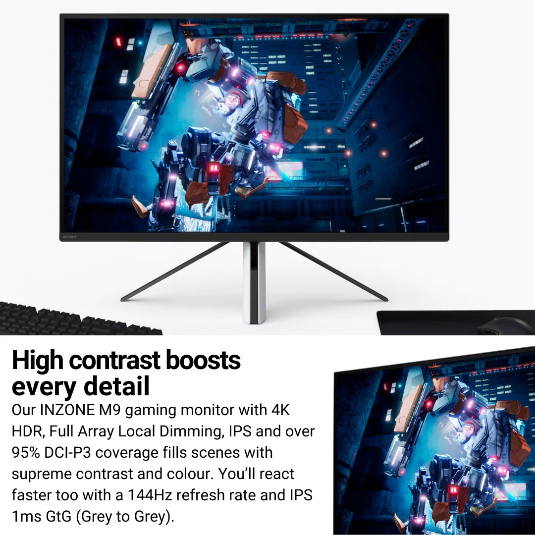 Sony SDM U27M90 27 Inch INZONE M9 4K HDR 144Hz Gaming Monitor Bundle - Image 3