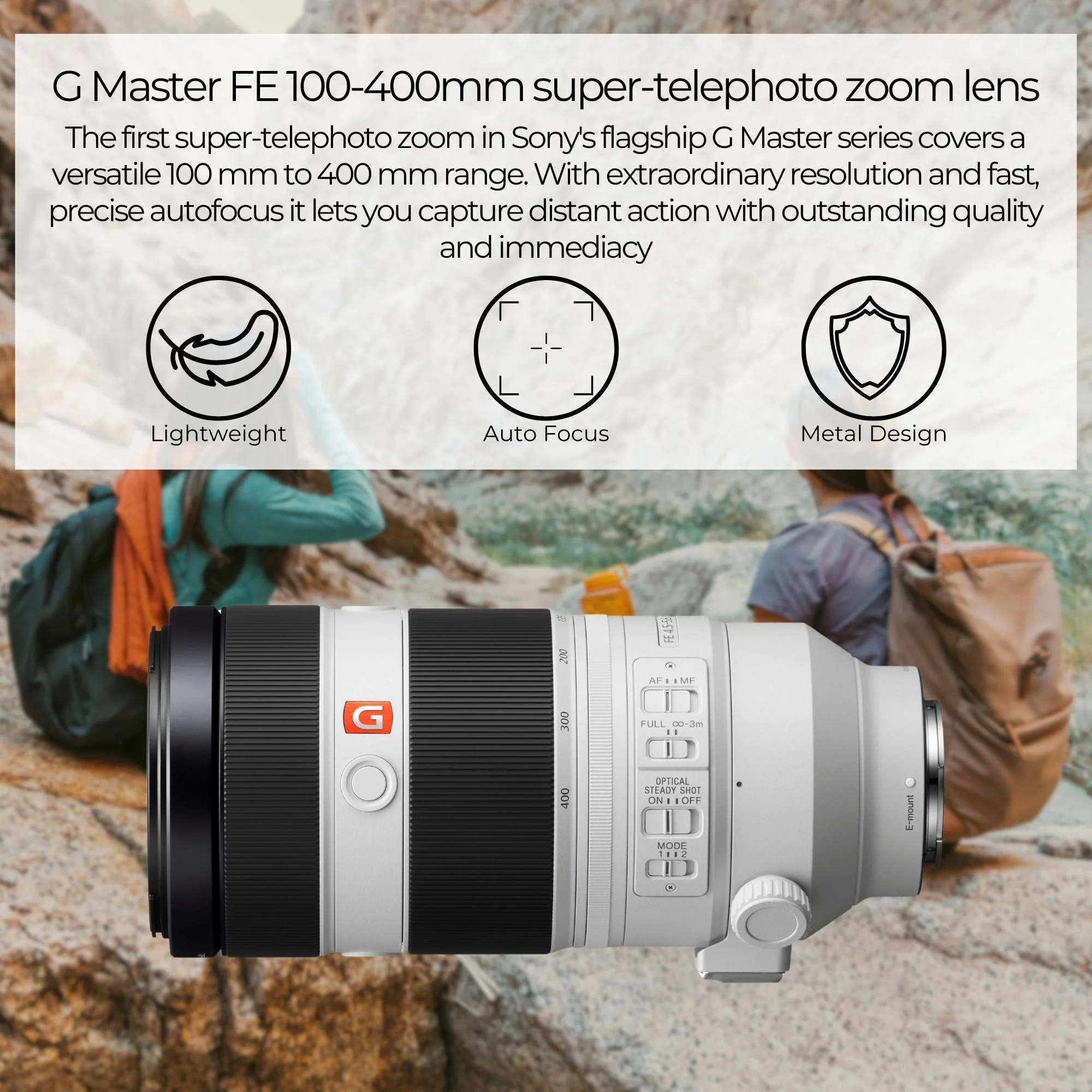 Sony Alpha FE 100-400mm f/4.5-5.6 GM Super Telephoto Zoom Lens with 64GB Memory Card Bundle - Image 2