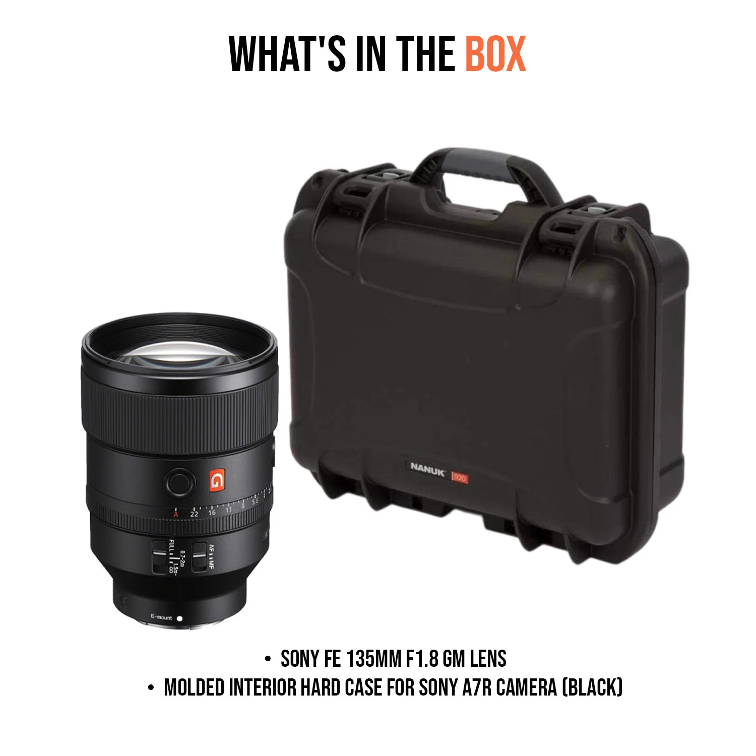 Sony FE 135mm f1.8 GM Lens with Molded Interior Hard Case with Foam Insert and Lid Organizer Bundle - Image 7