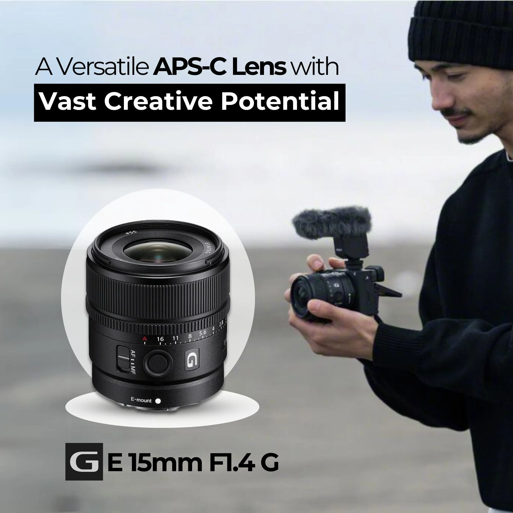 Sony E 15mm F1.4 G APS-C Large Aperture Wide Angle G Lens with Editing Software, 64GB SD Card Bundle - Image 2