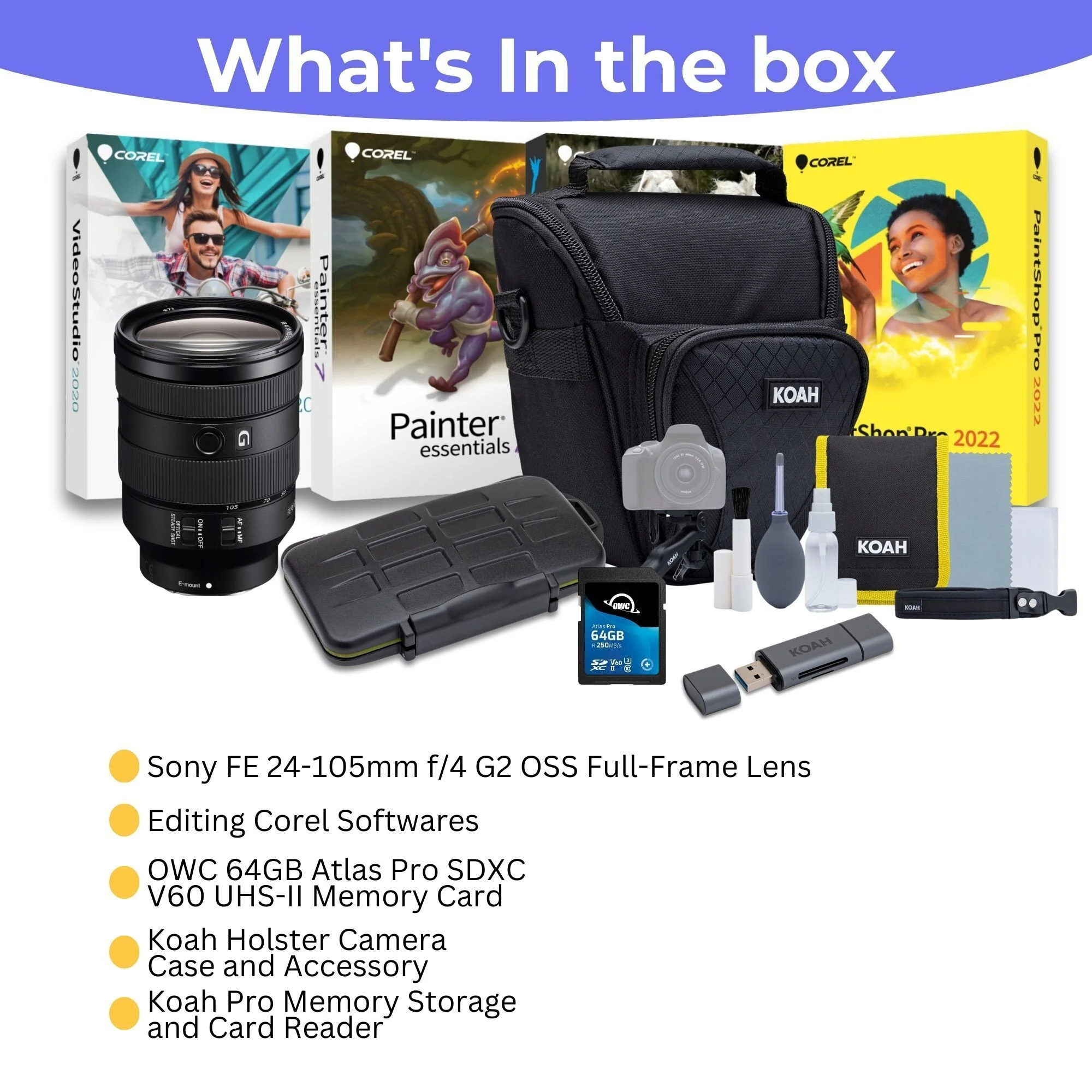 Sony FE 24-105mm f/4 G2 OSS Full-Frame E-Mount Lens with 64GB Memory Card, Editing Software Bundle - Image 5
