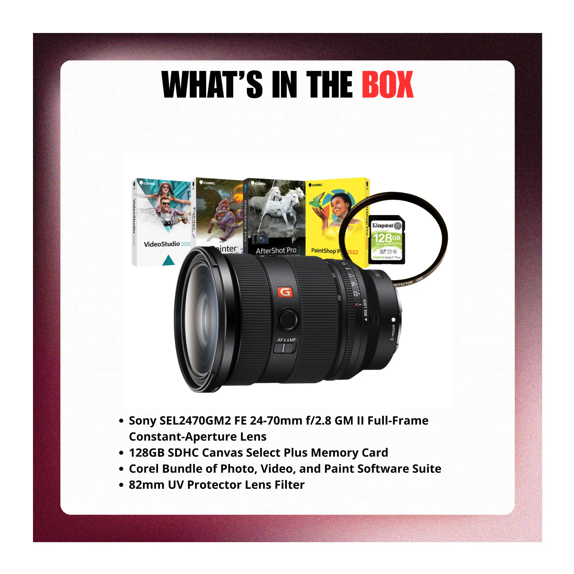 Sony SEL2470GM2 FE 24-70mm f/2.8 GM II Lens with Accessories Bundle - Image 9