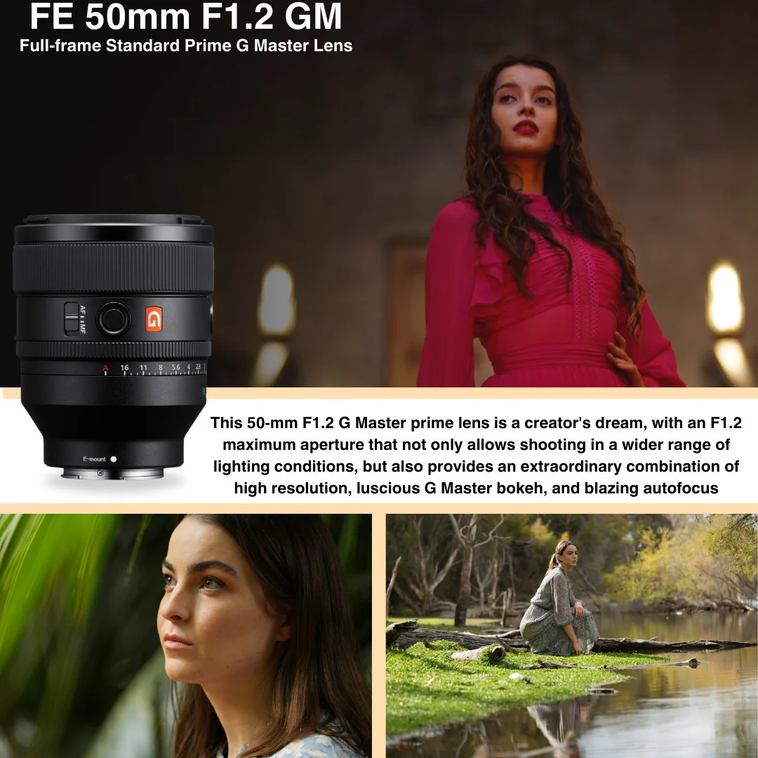 Sony FE 50mm F1.2 GM Full-Frame Large-Aperture G Master Lens with 24mm Lens and Battery Bundle - Image 6