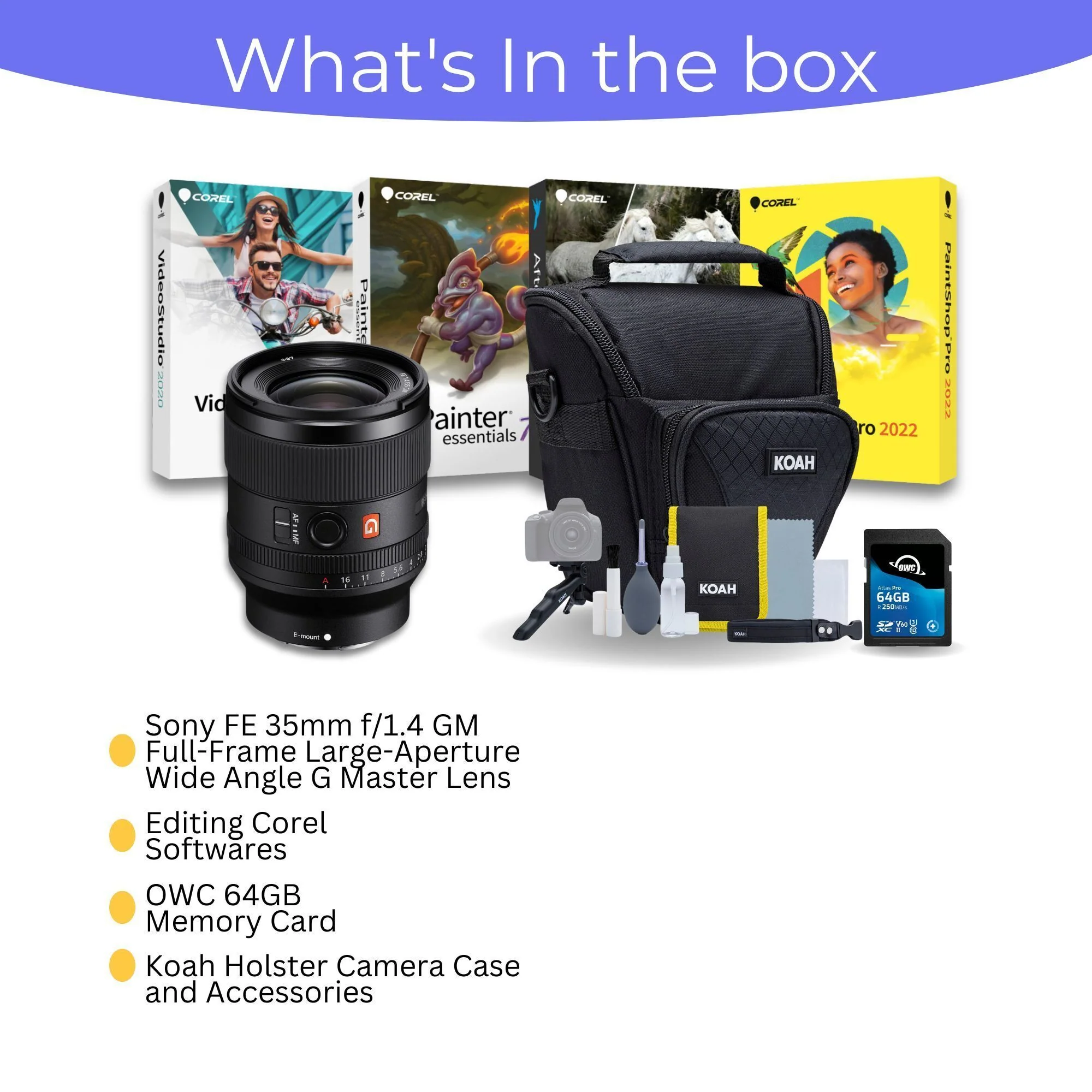 Sony FE 35mm f/1.4 GM Full-Frame Wide Angle G Master Lens with Editing Software, 64GB SD Card Bundle - Image 5