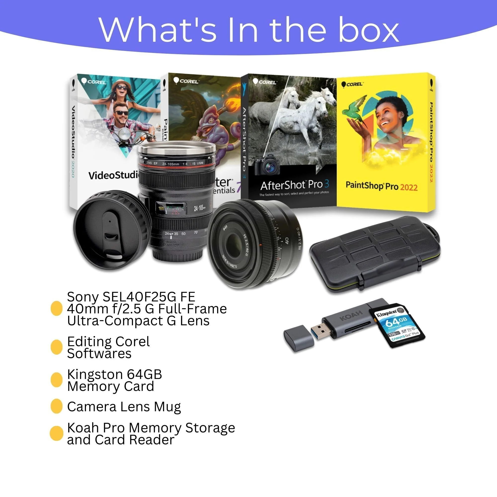 Sony SEL40F25G FE 40mm f/2.5 G Full-Frame G Lens with Editing Software, 64GB Memory Card Bundle - Image 5