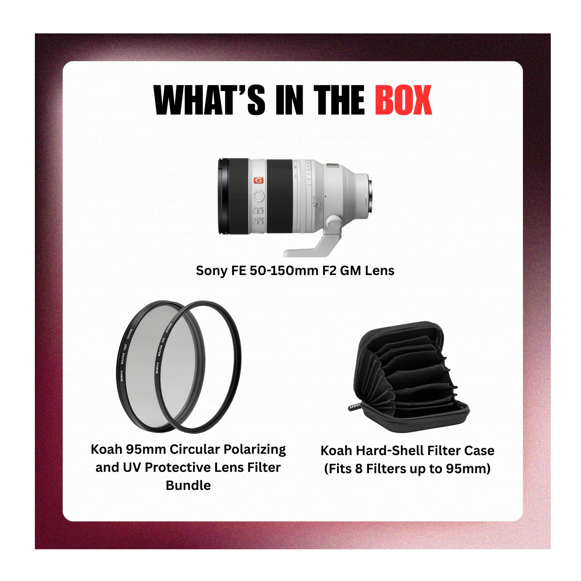 Sony FE 50-150mm F2 GM Lens Bundle with Lens Filters and Filter Case (3 Items) - Image 9