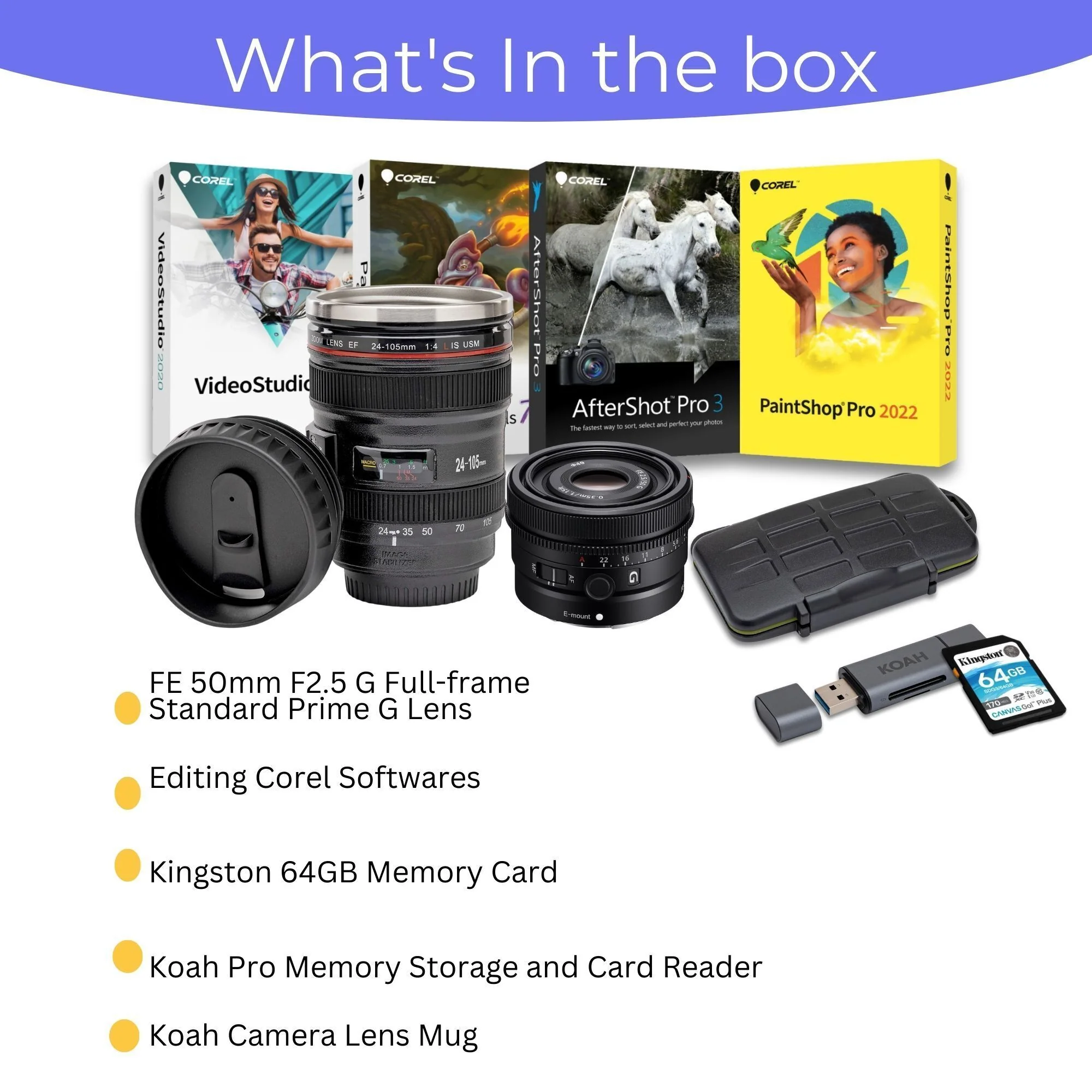 Sony FE 50mm f/2.5 G Full-Frame Ultra-Compact G Lens with Editing Software, 64GB Memory Card Bundle - Image 5