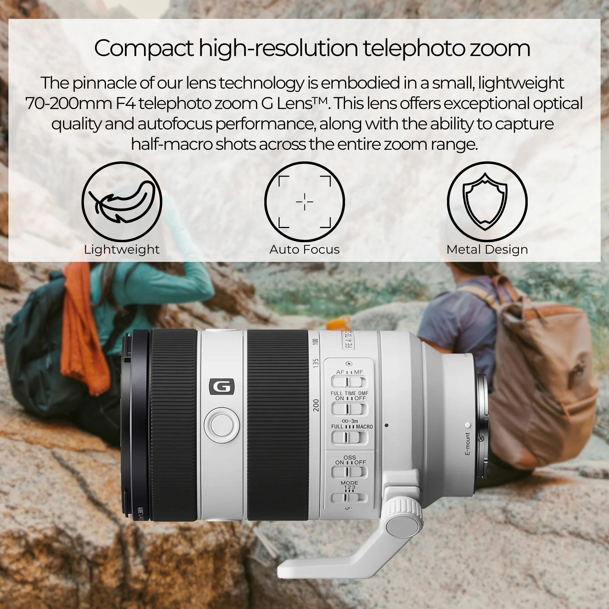 Sony FE 70-200mm F4 Macro G OSS II Full-Frame Compact Telephoto Zoom Lens with 64GB SD Card Bundle - Image 2