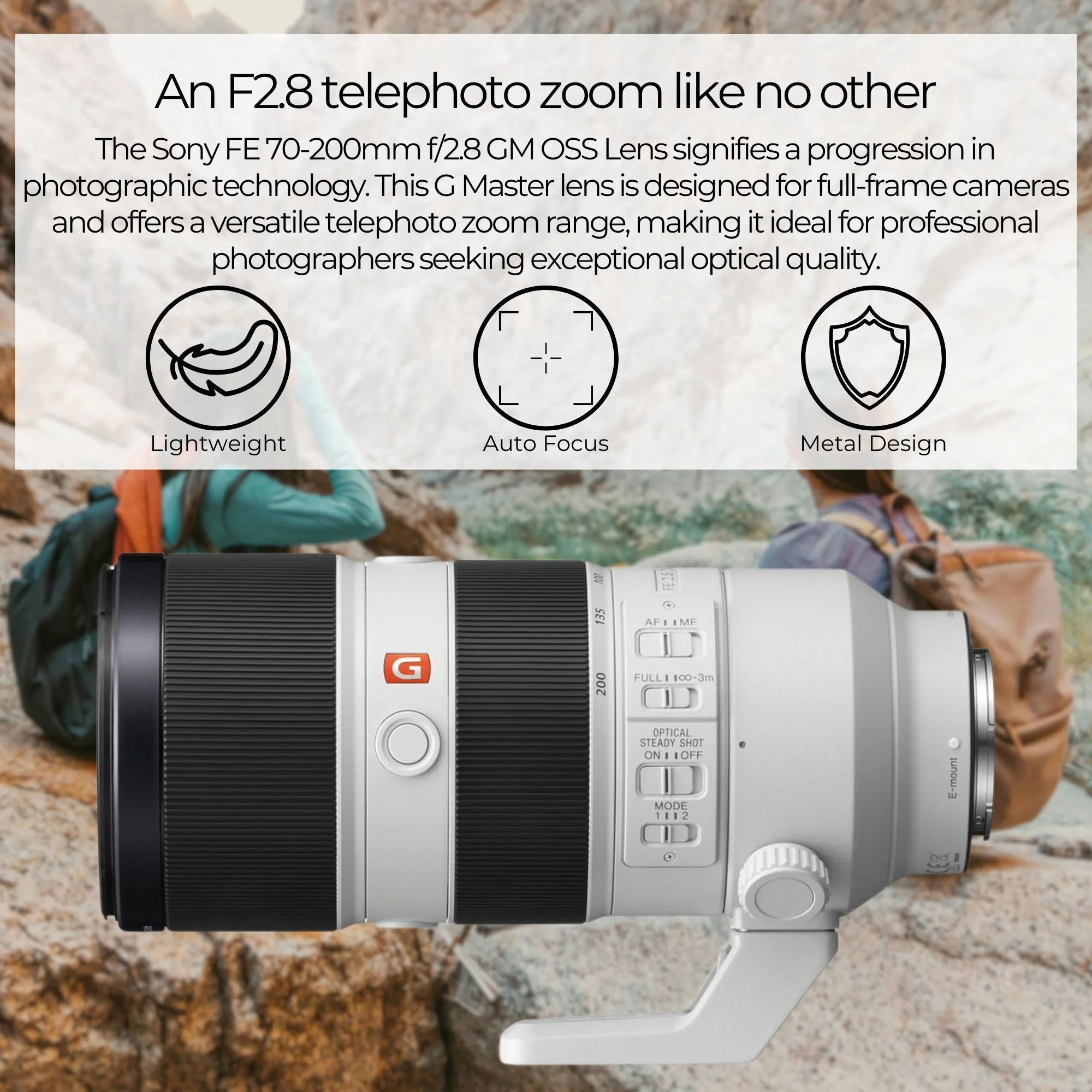 Sony FE 70-200mm f/2.8 GM OSS Lens - Fast Telephoto Zoom with 64GB SD Card, Editing Software Bundle - Image 2