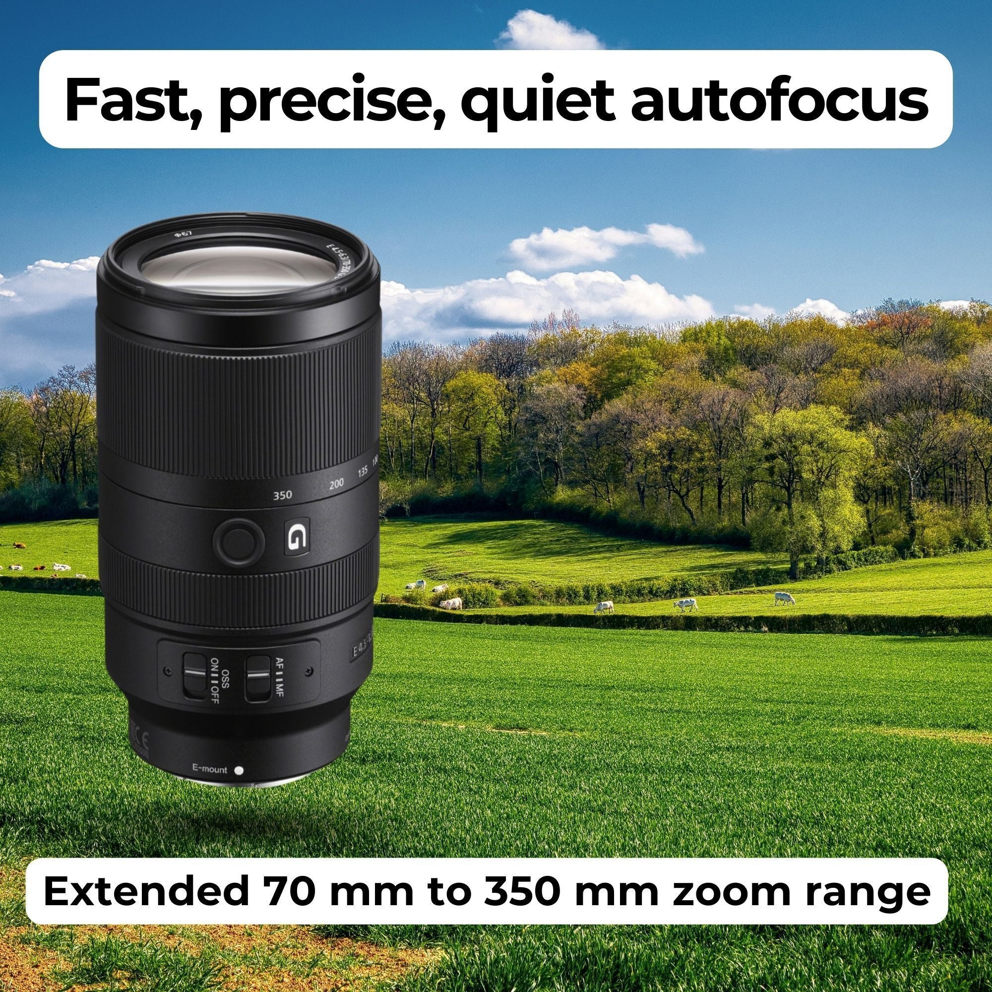 Sony E 70-350mm f/4.5-6.3 G OSS Lens - Telephoto Zoom Lens with 64GB Memory Card, and Camera Bag - Image 4