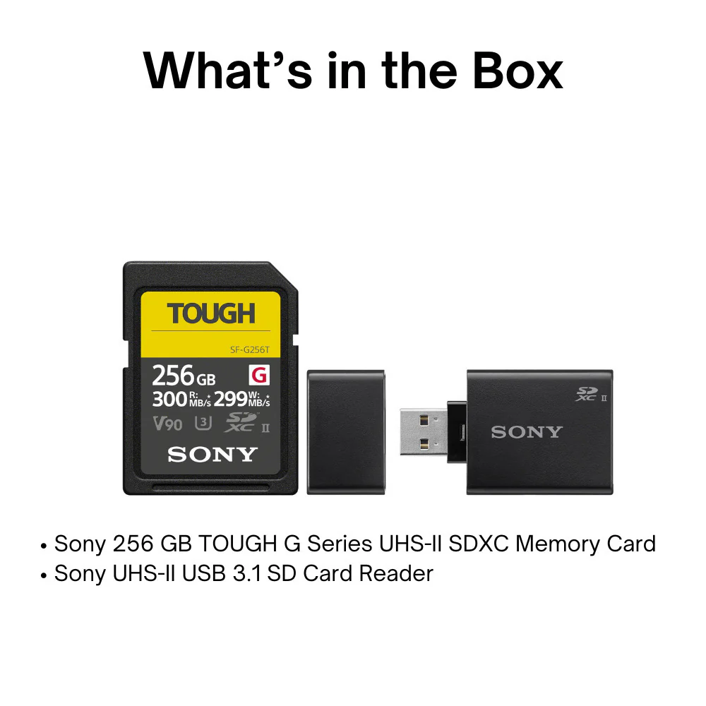 Sony 256 GB TOUGH G Series UHS-II SDXC Memory Card with Sony UHS-II USB 3.1 SD Card Reader Bundle - Image 6