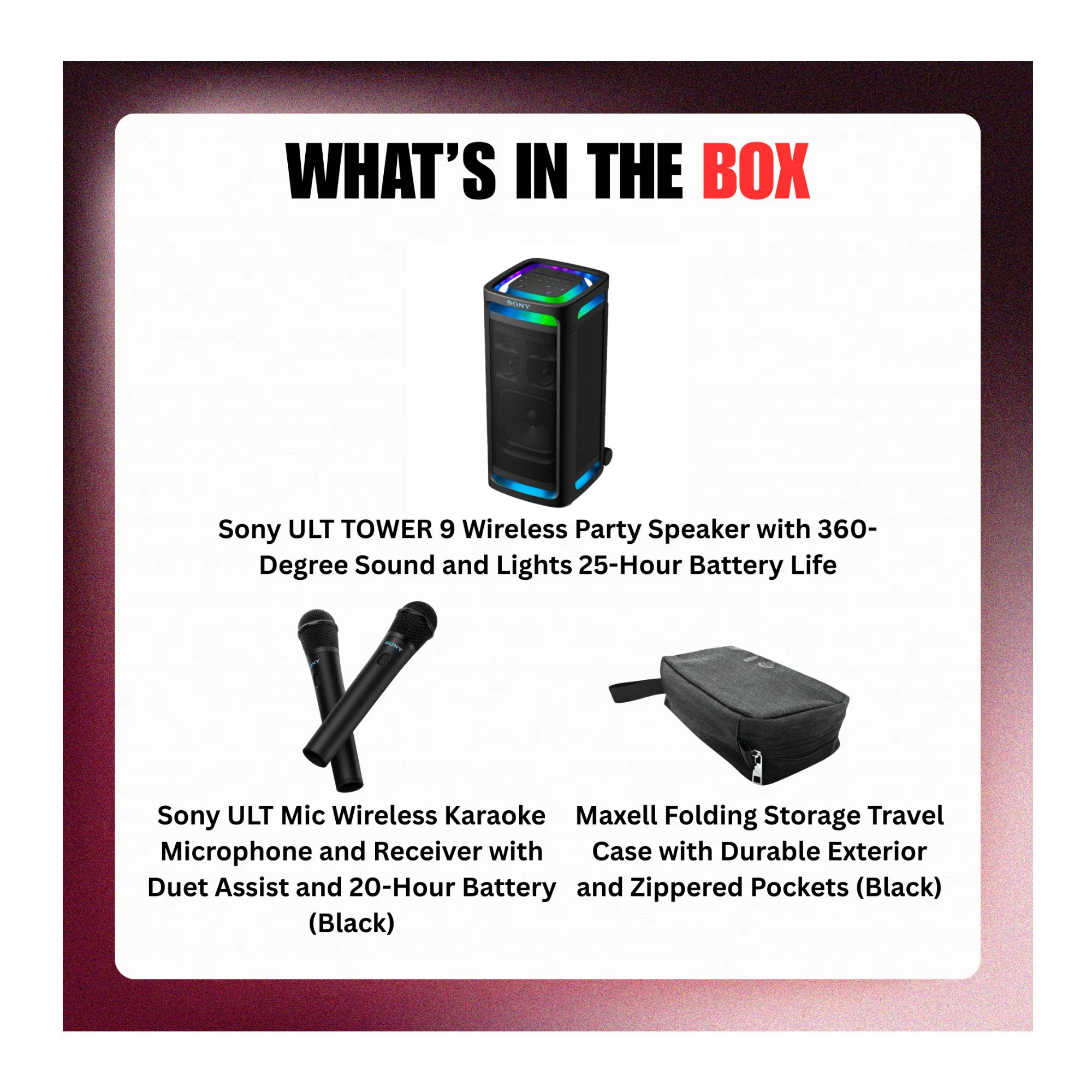 Sony ULT TOWER 9 Wireless Party Speaker Bundle with Wireless Karaoke Mic - Image 10