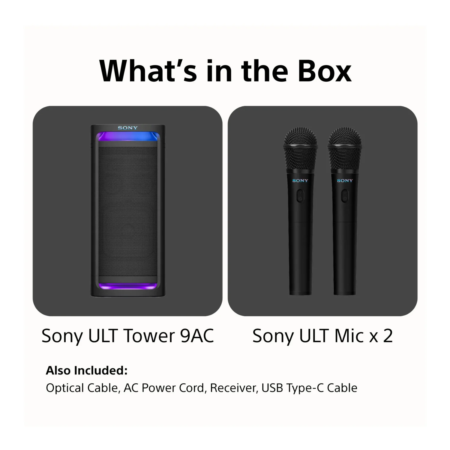 Sony ULT Tower 9AC Speaker (Black) Bundle with Wireless Microphones (2-Pack) - Image 8