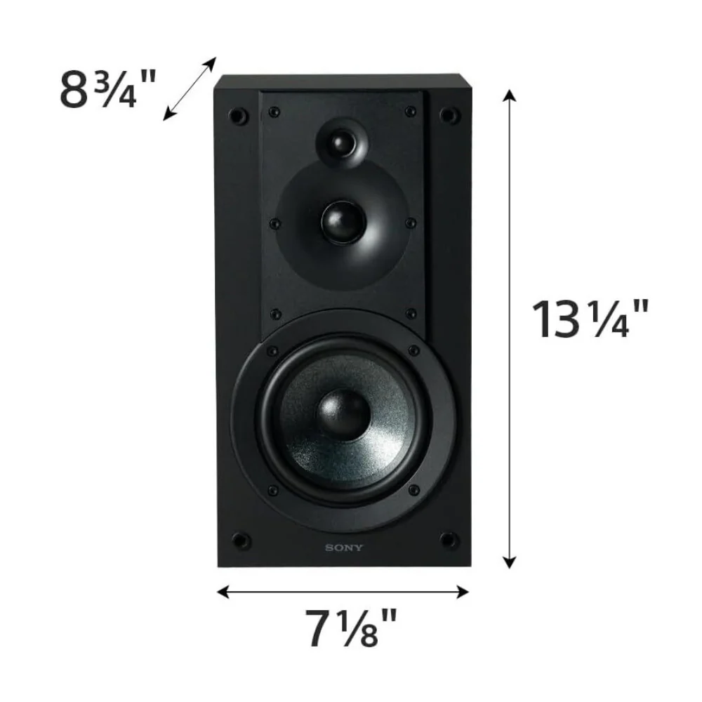 Sony SS-CS5M2 3-Way 3-Driver Hi-Res Audio Bookshelf Speakers (Pair) Bundle - Image 4