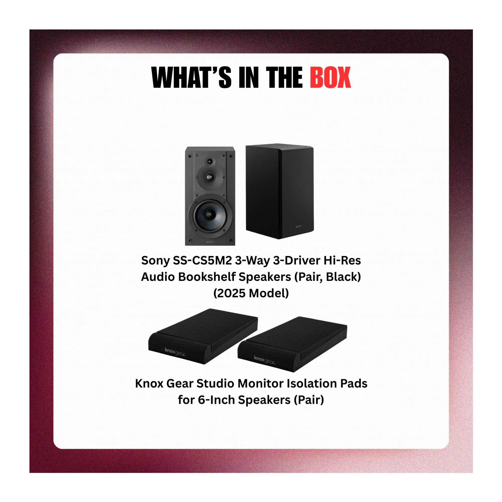 Sony SS-CS5M2 3-Way 3-Driver Hi-Res Audio Bookshelf Speakers (Pair) Bundle - Image 8