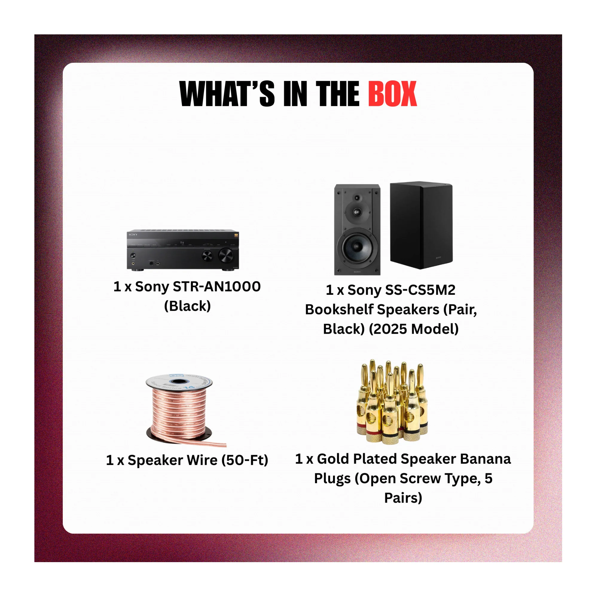 Sony STR-AN1000 7.2 Channel 8K AV Receiver (Black) with Accessories Bundle - Image 9