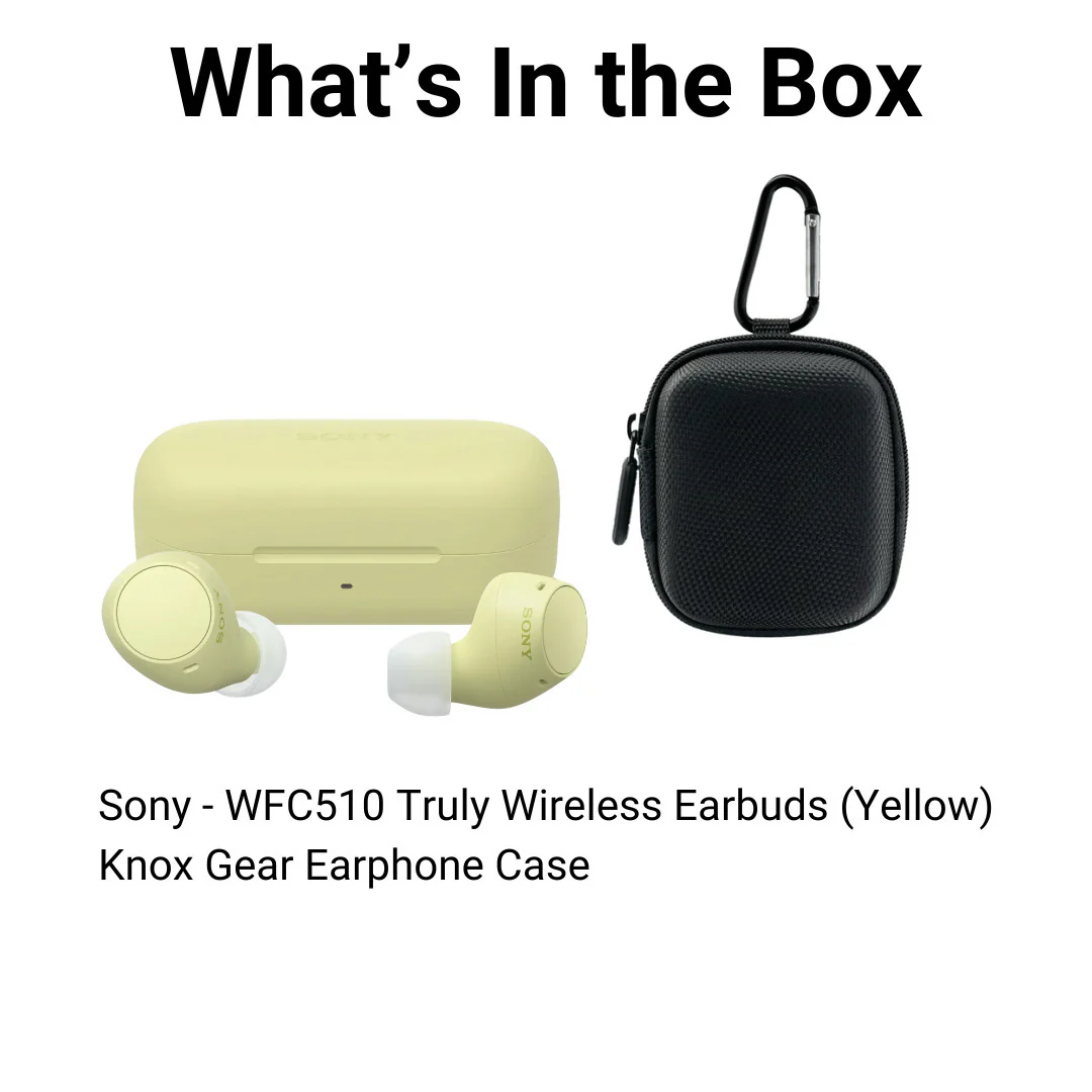 Sony WF-C510 Truly Wireless Up To 11 Hours Battery Life Earbuds (Yellow) with Earphone Case Bundle - Image 6