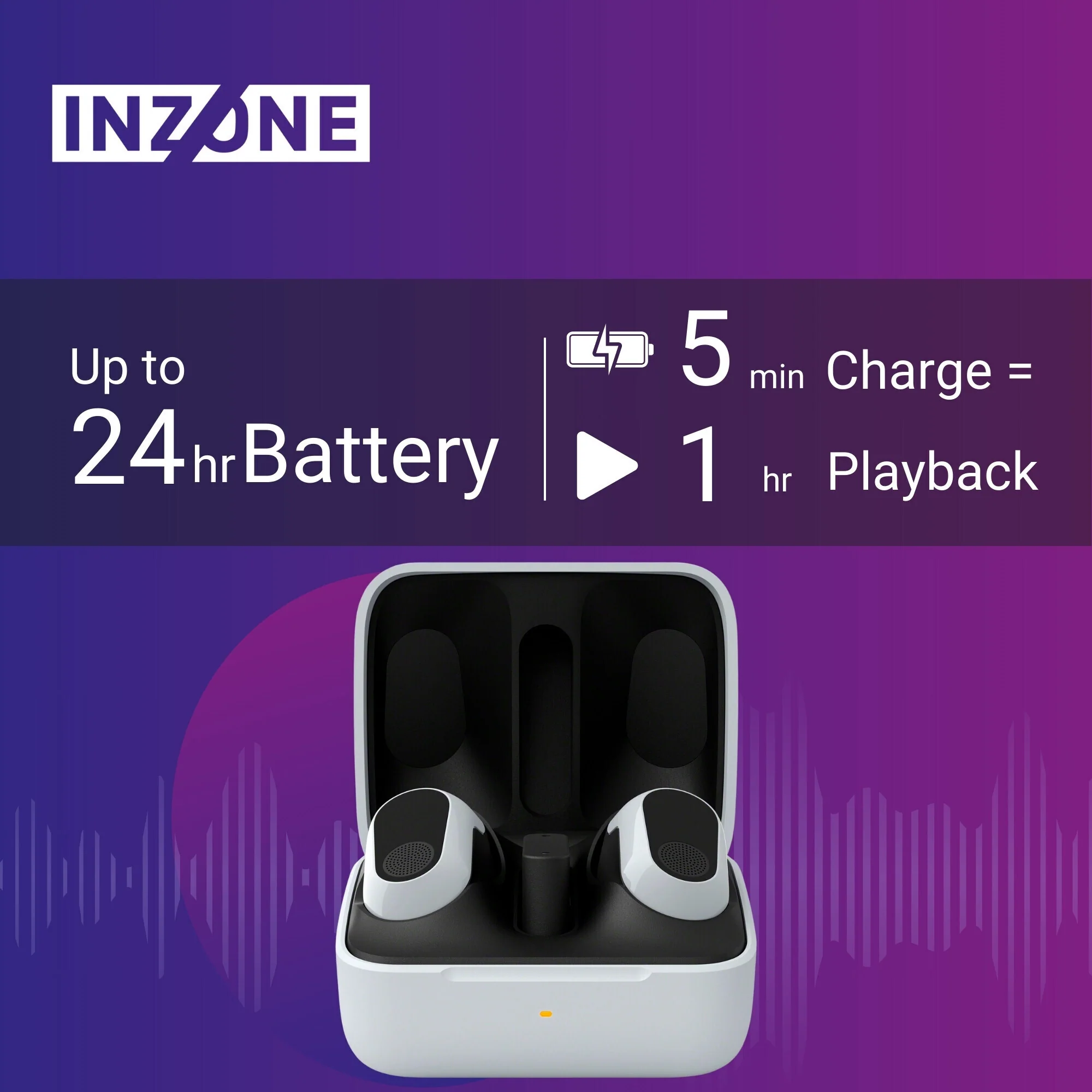 Sony WFG700NW INZONE Buds Noise Canceling Gaming Earbuds (White) with Earbuds (3-Pairs Each) Bundle - Image 2