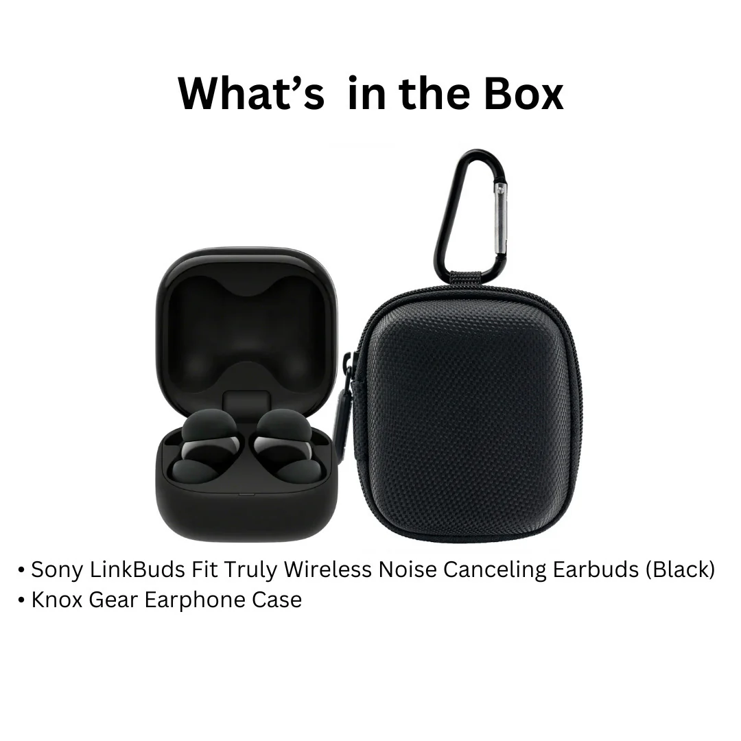 Sony LinkBuds Fit True Wireless Bluetooth Noise Canceling Earbuds (Black) and Earbud Case Bundle - Image 7